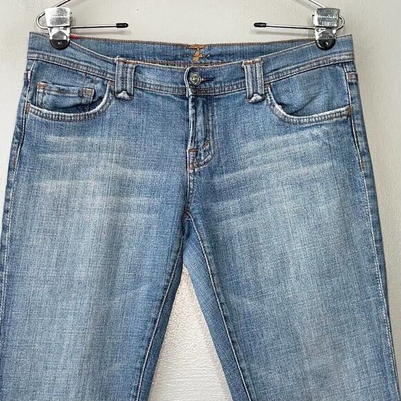 Seven for All Mankind Jeans Size 29 Denim Blue Jeans Low Rise Flare Western Y2K - Picture 2 of 14